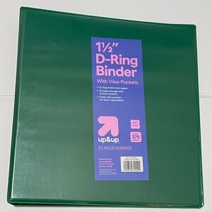 Green D-Ring Binder with View Pockets